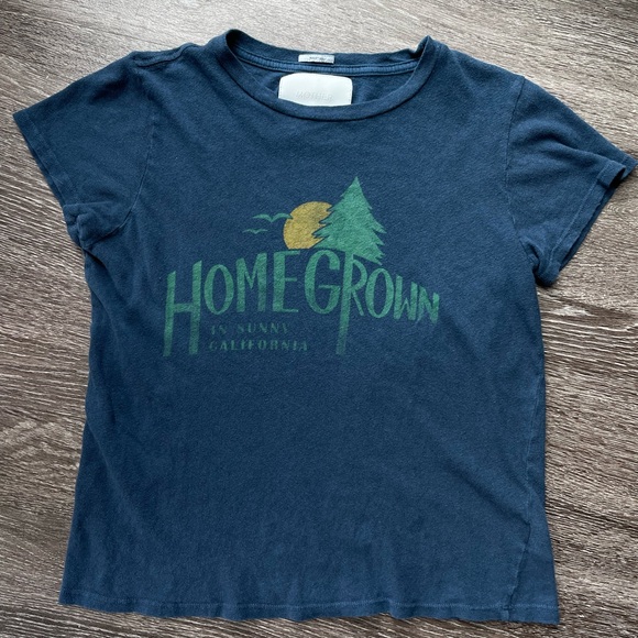 MOTHER Tops - MOTHER Denim The Little Sinful Shirt Navy Homegrown Sz S Cotton & Linen Tee